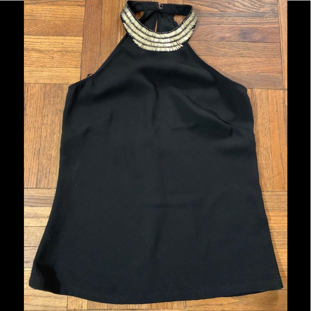 Sequined collar top